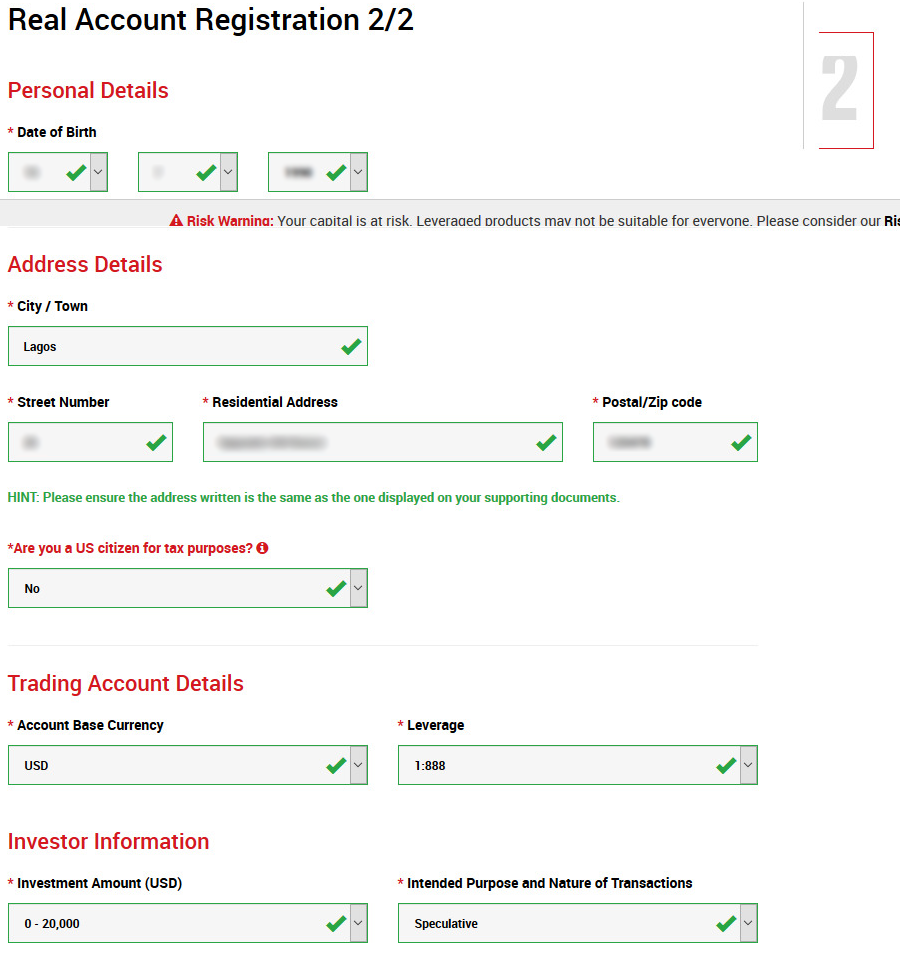 XM set account password