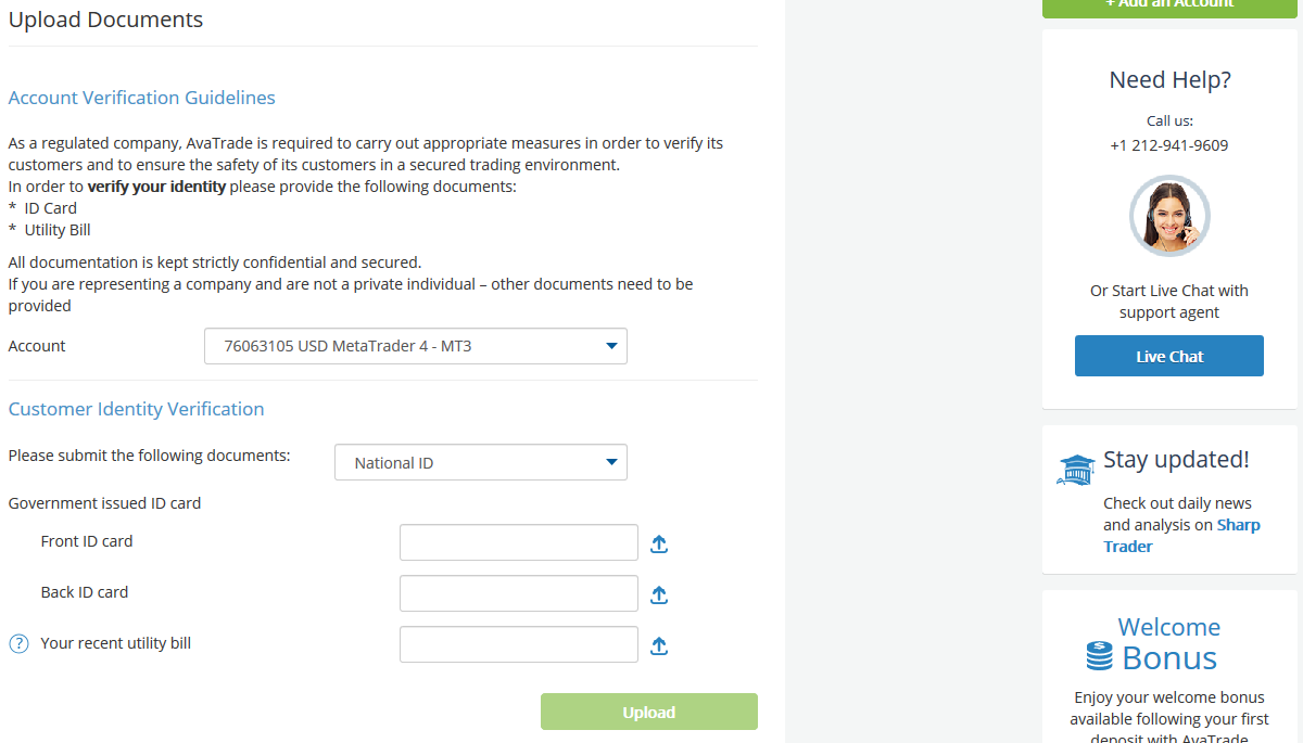 AvaTrade Account Verification