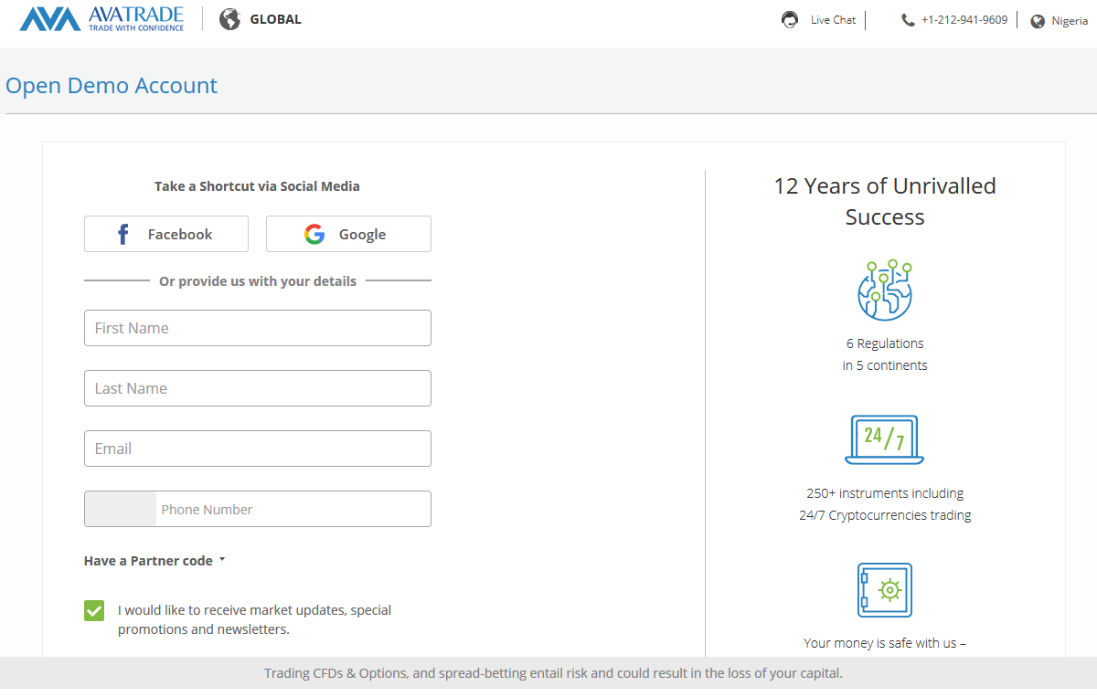 AvaTrade Demo Account