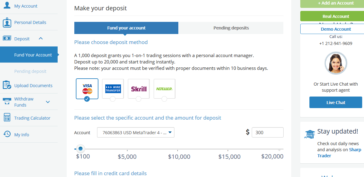 AvaTrade Deposit Methods